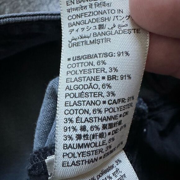 Good Threads Women's Whiskering Frayed Hem Jeans Black Size Large / 30 - Picture 6 of 14